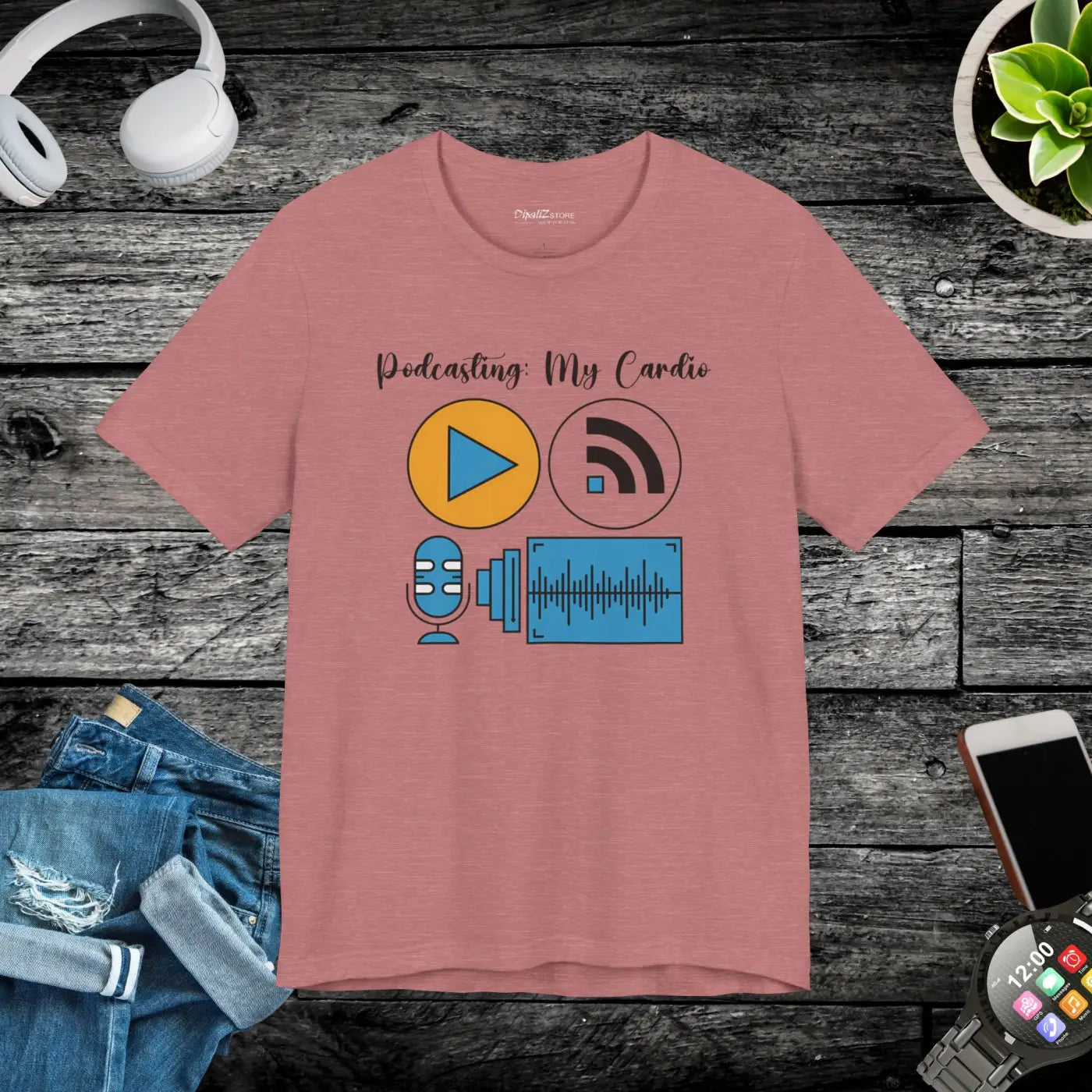 Podcasting My Cardio Unisex Jersey Short Sleeve Tee - DipaliZ