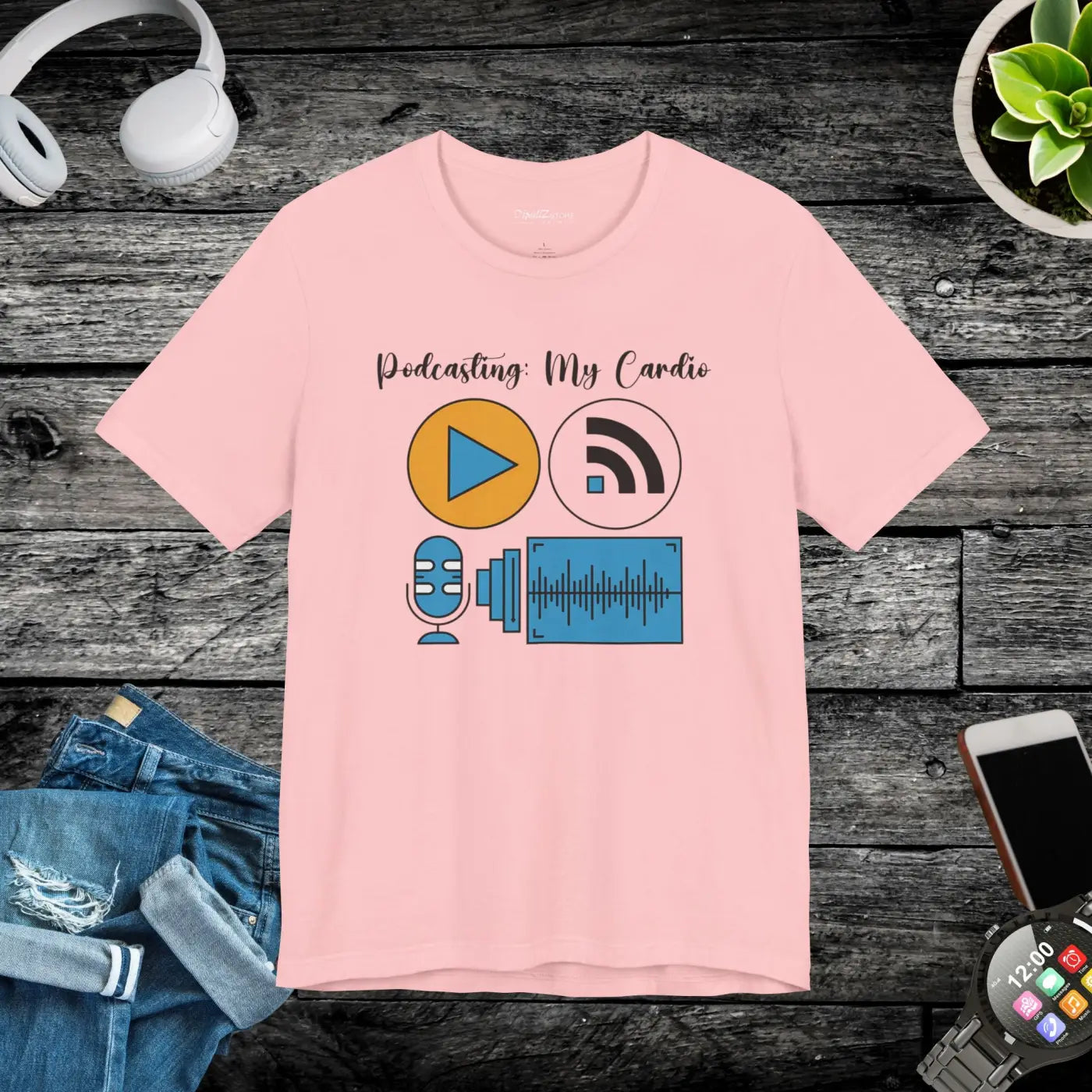Podcasting My Cardio Unisex Jersey Short Sleeve Tee - DipaliZ