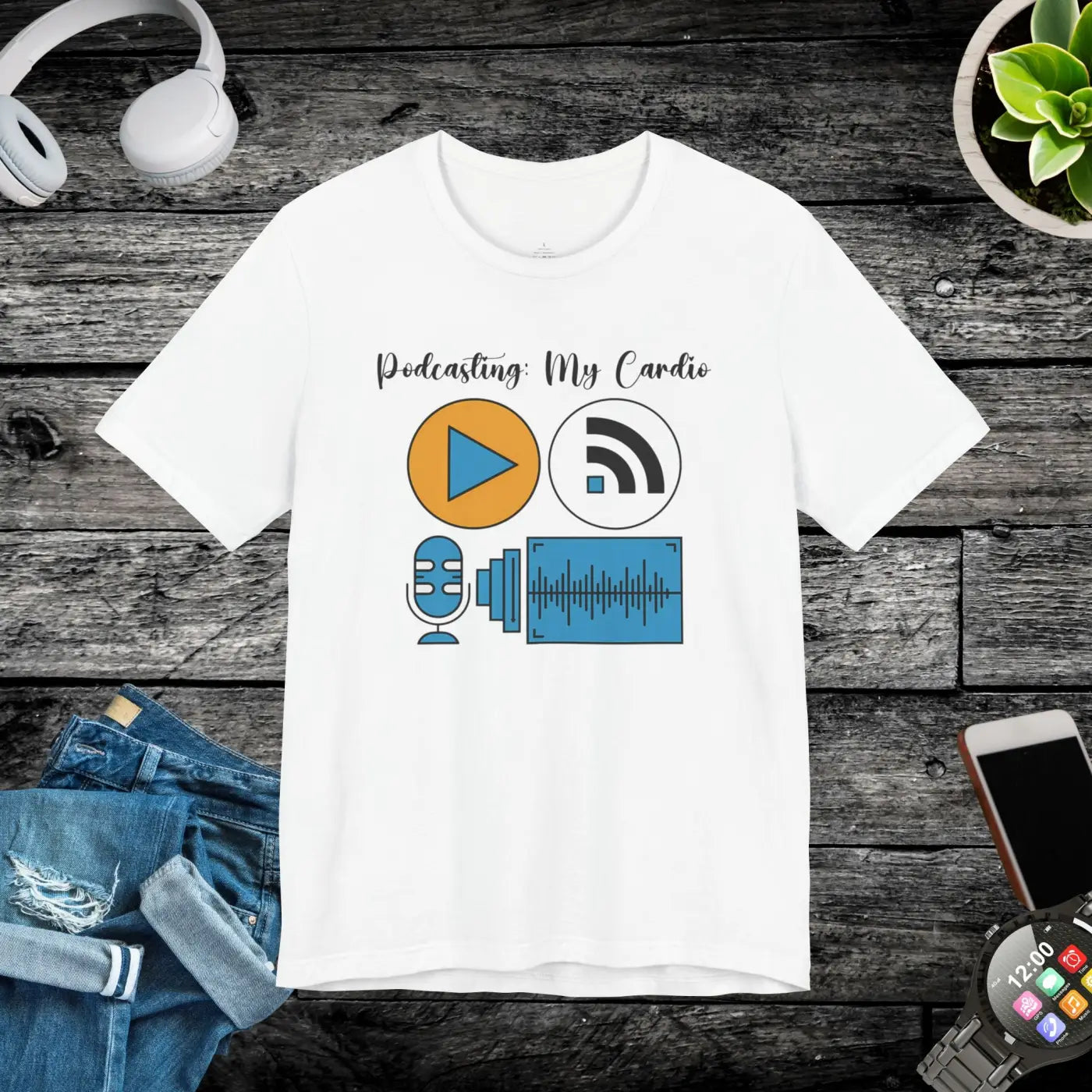 Podcasting My Cardio Unisex Jersey Short Sleeve Tee - DipaliZ