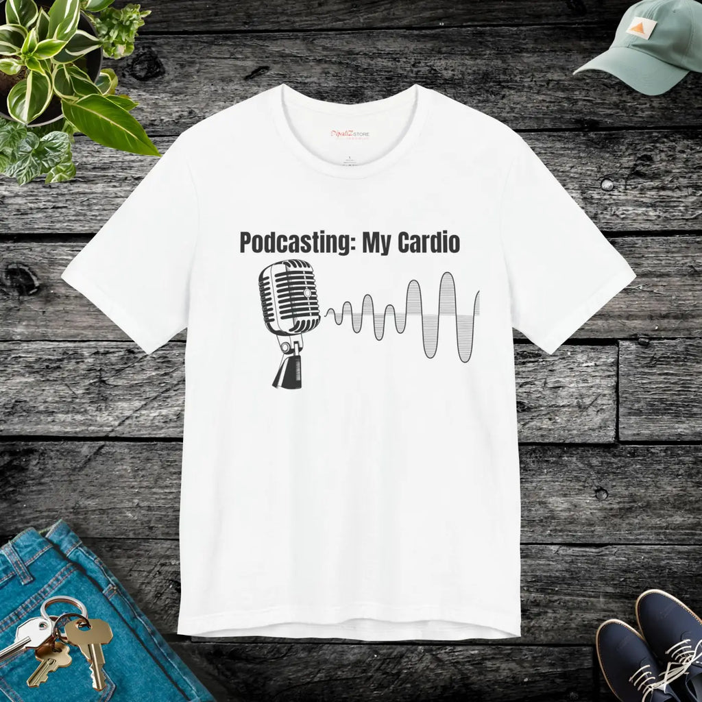 Podcasting Cardio Vibes Unisex Jersey Short Sleeve Tee - DipaliZ