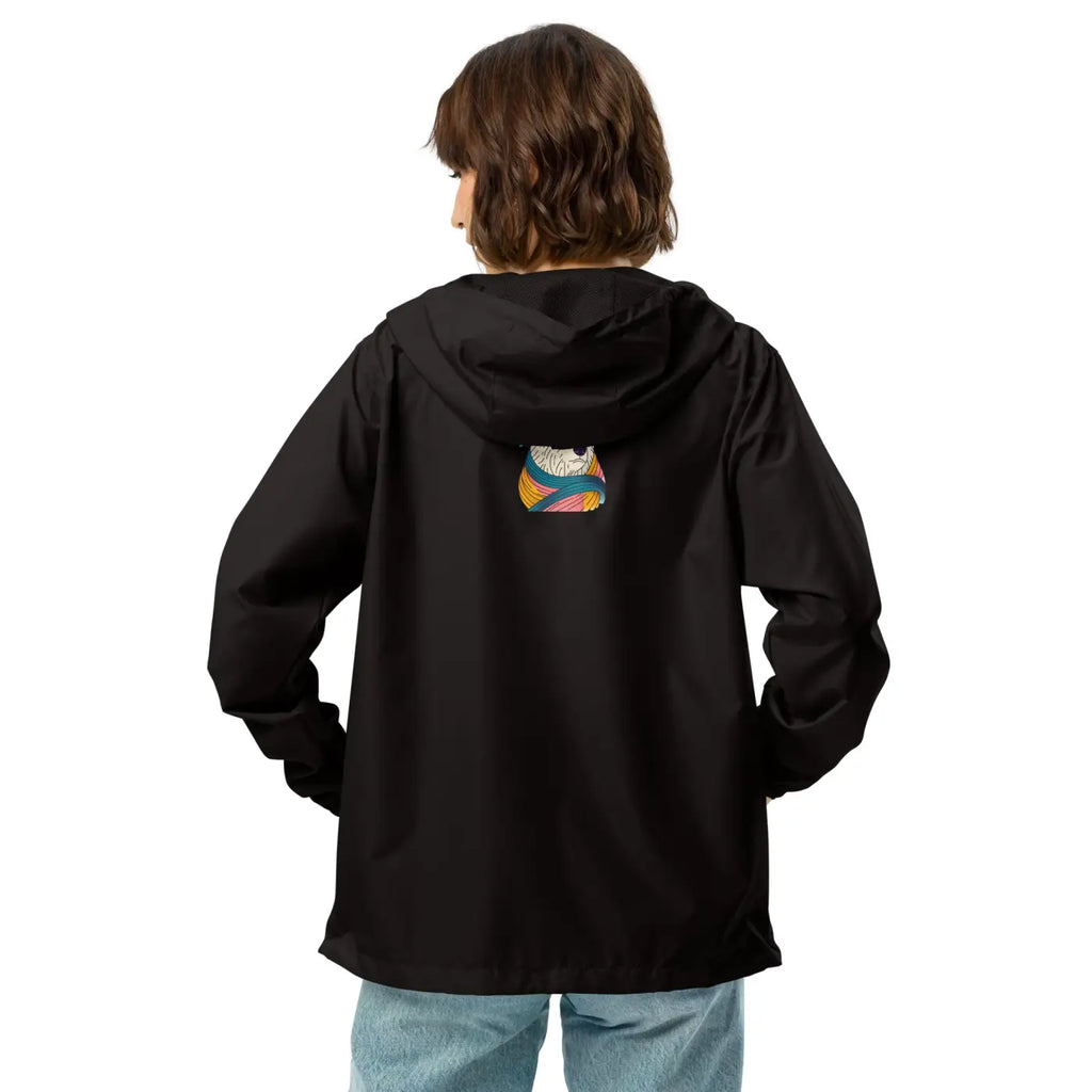 Unisex Lightweight Zip Windbreaker - Polar Bear Floral - DipaliZ