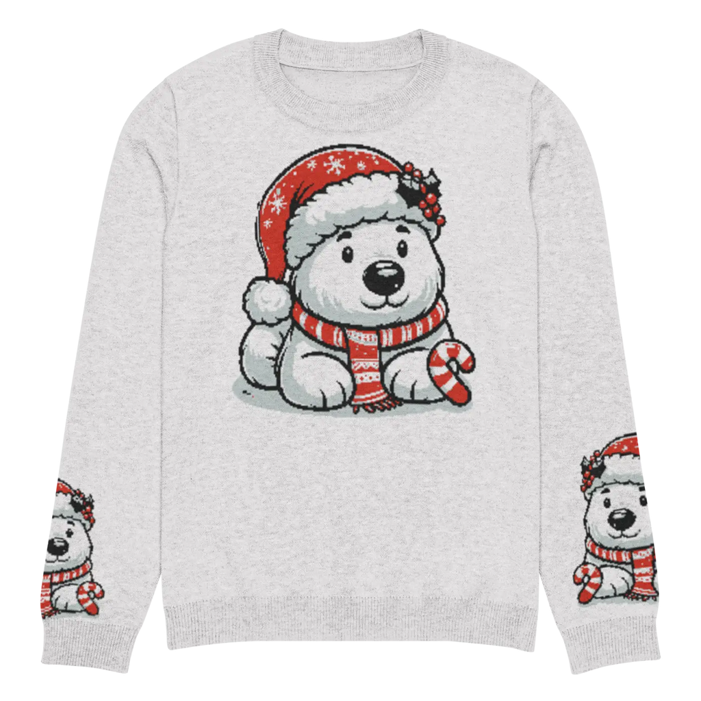 Santa Hat Crew Neck Sweater - Festive Knitted Holiday - DipaliZ