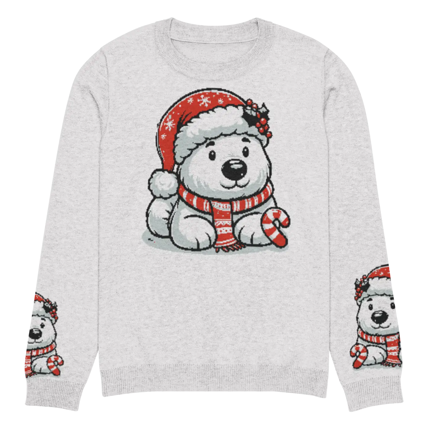 Santa Hat Crew Neck Sweater - Festive Knitted Holiday - DipaliZ
