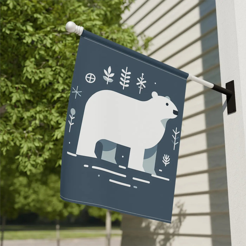 Polar Bear Winter House Banner - Garden Decor - DipaliZ