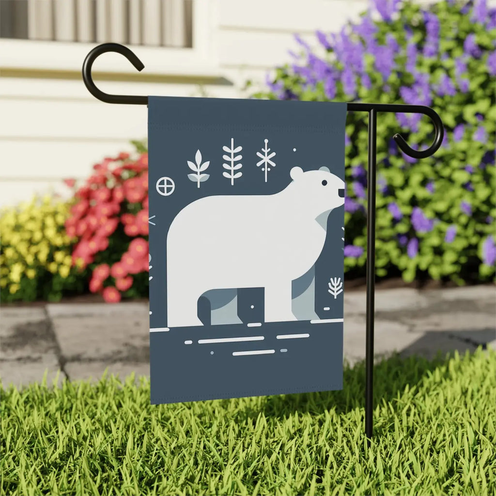 Polar Bear Winter House Banner - Garden Decor - DipaliZ