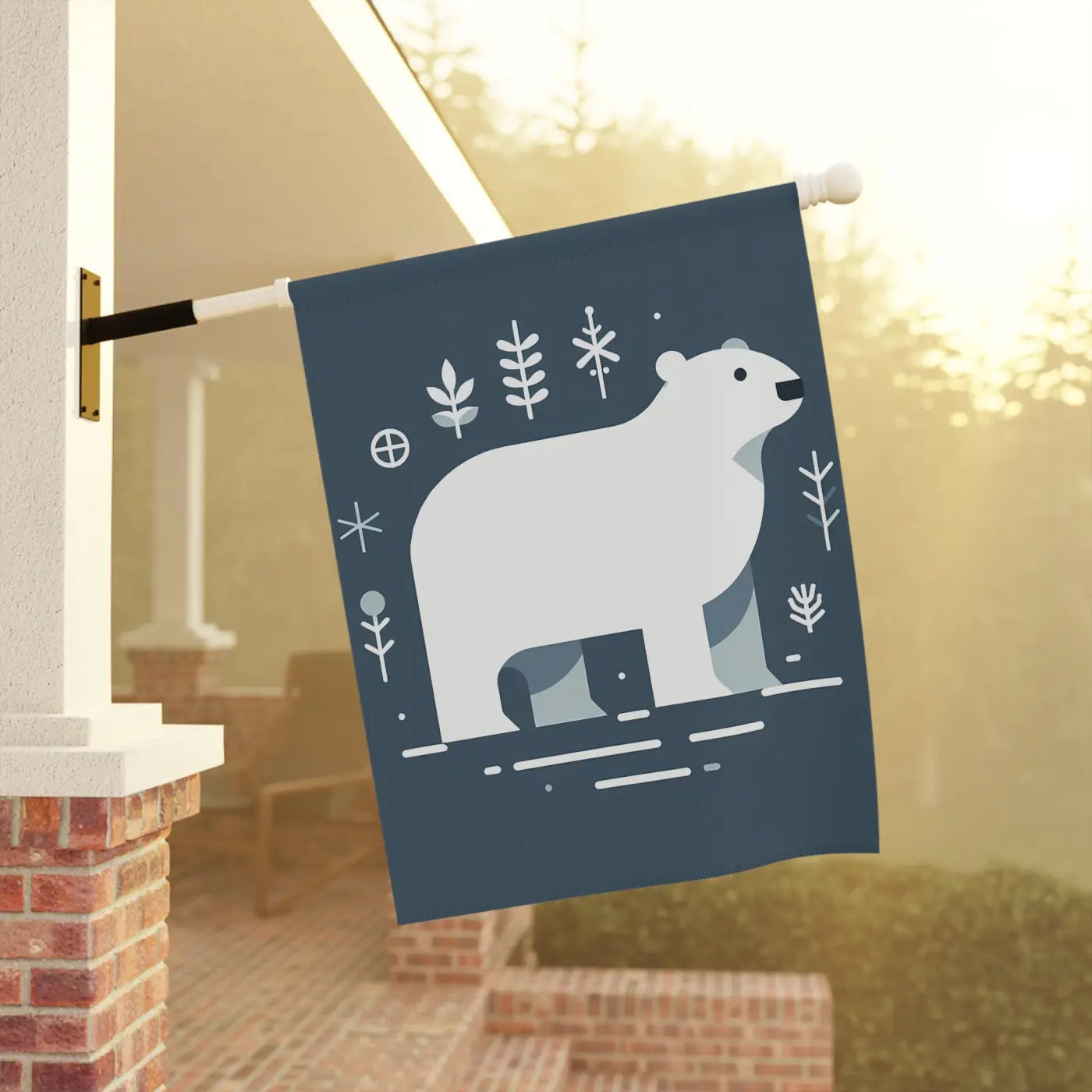 Polar Bear Winter House Banner - Garden Decor - DipaliZ