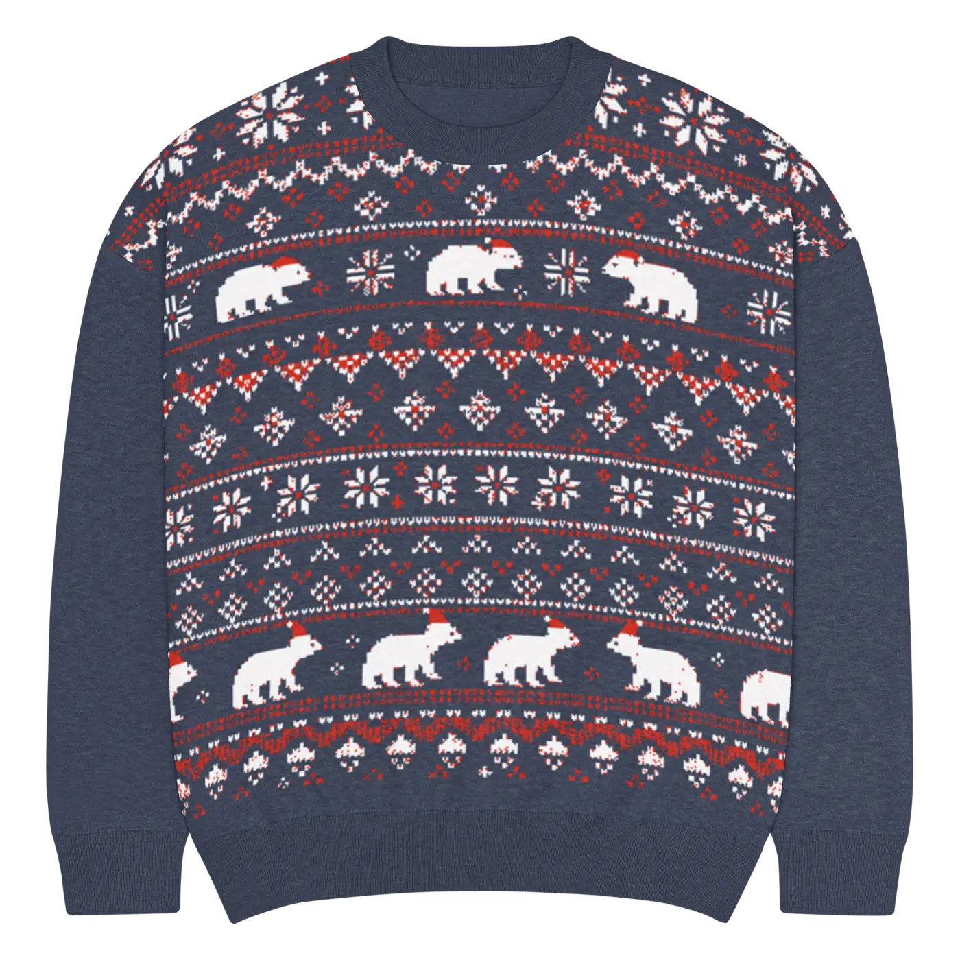 Polar Bears Winter Sweater - Knitted Crew Neck Cozy - DipaliZ