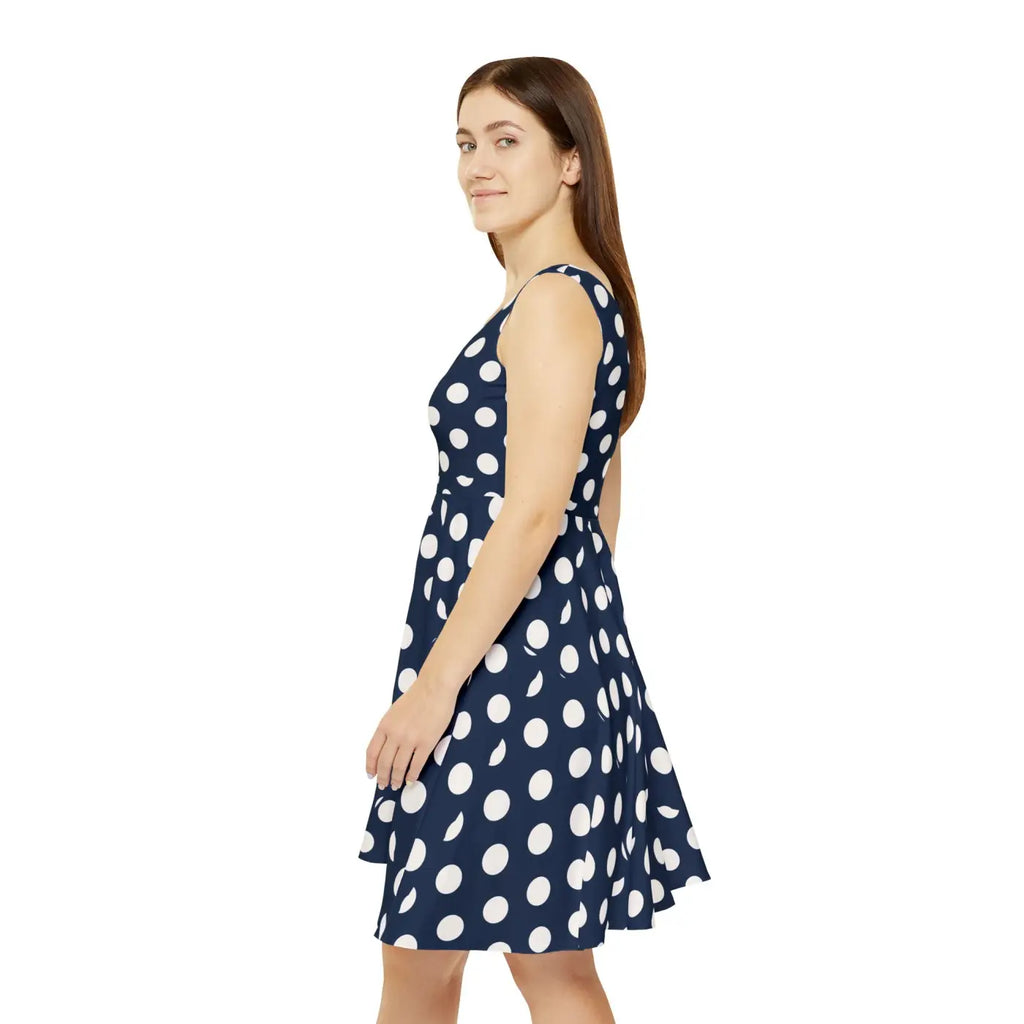 Polka Dot Flared Dress - Vintage Summer Fashion - DipaliZ