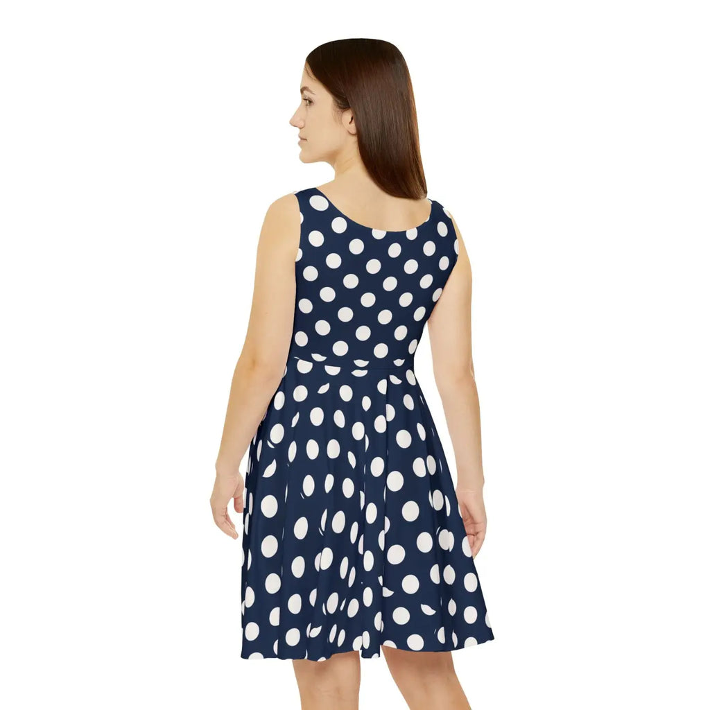 Polka Dot Flared Dress - Vintage Summer Fashion - DipaliZ