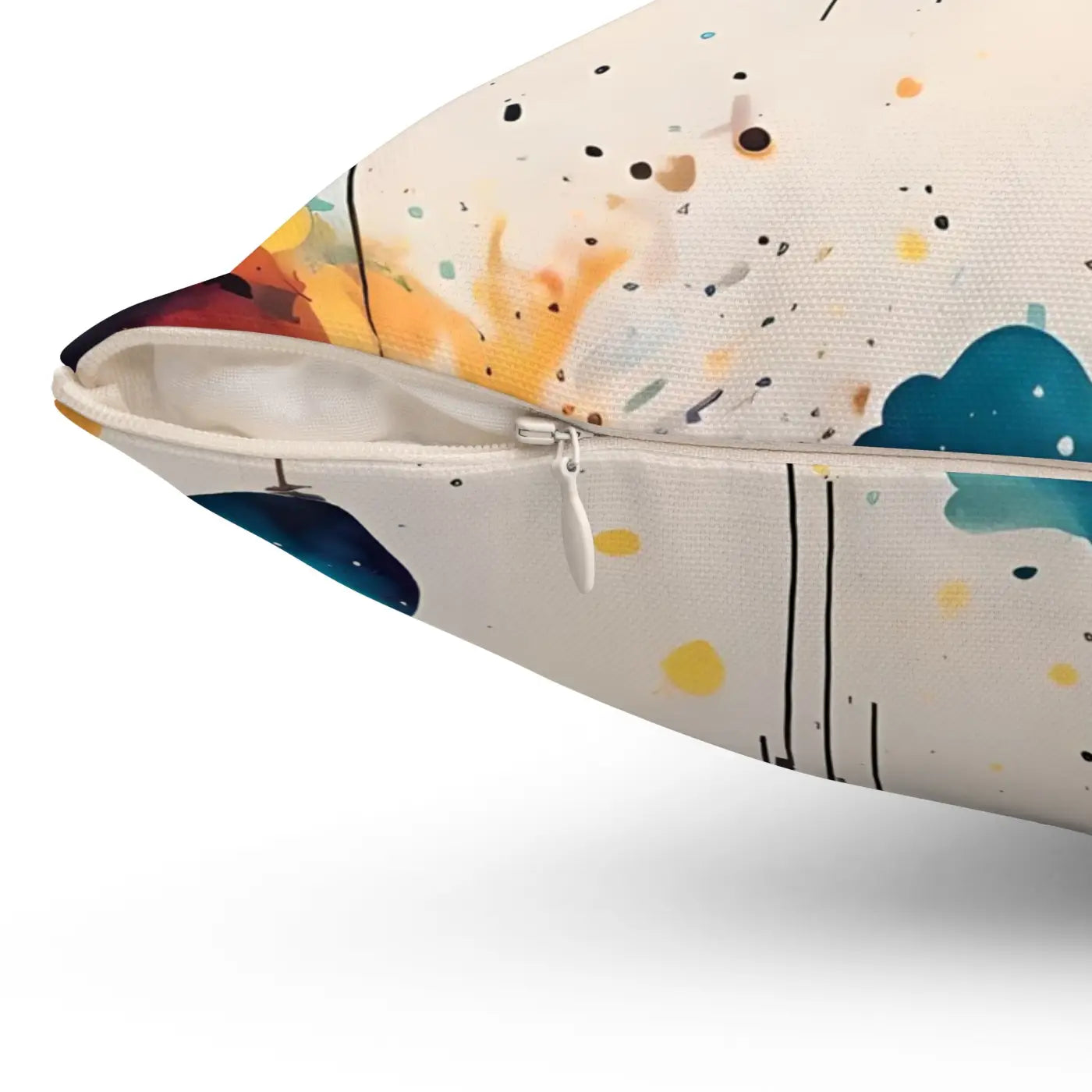 Bold Abstract Planets and Clouds Square Pillow - Polyester - DipaliZ