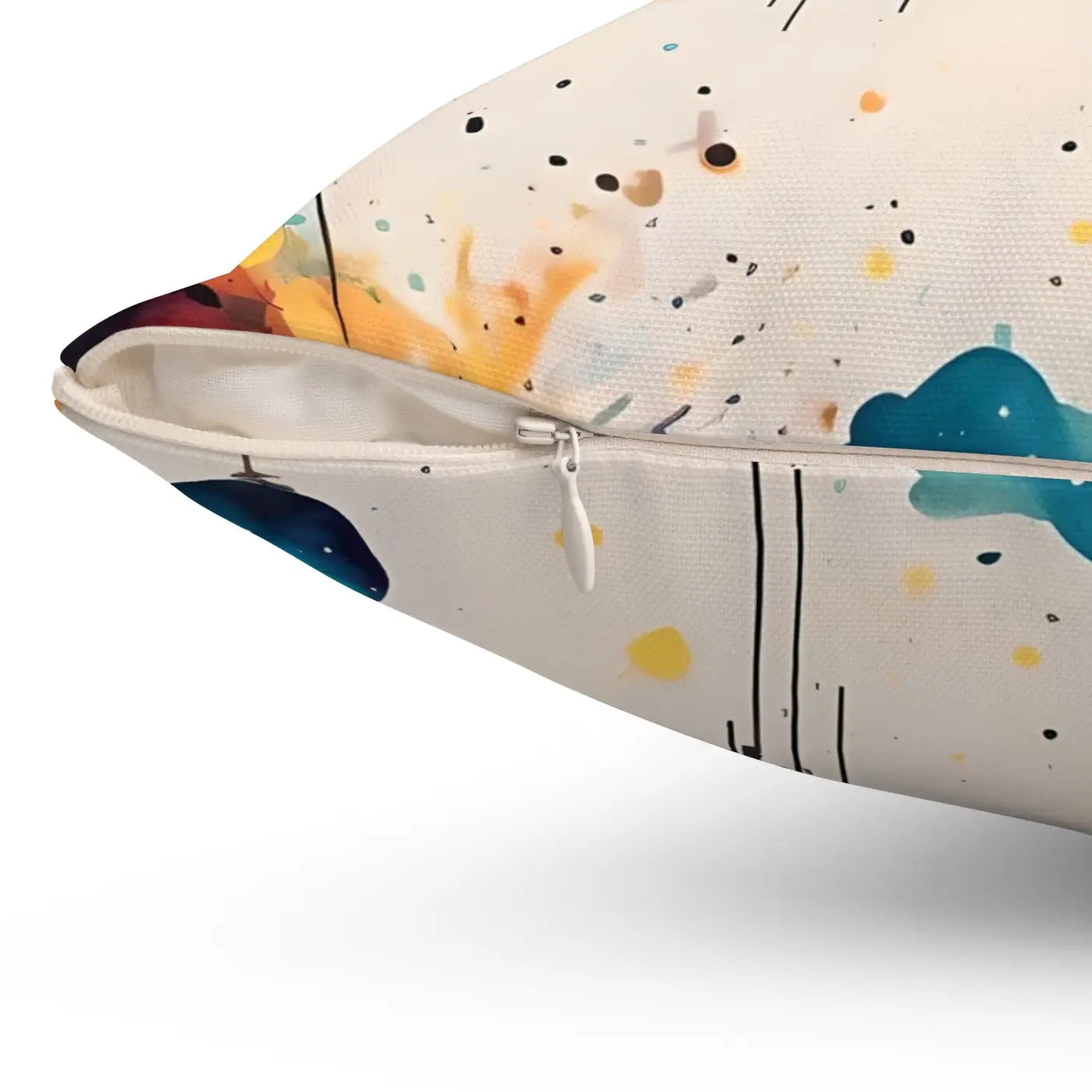 Bold Abstract Planets and Clouds Square Pillow - Polyester - DipaliZ