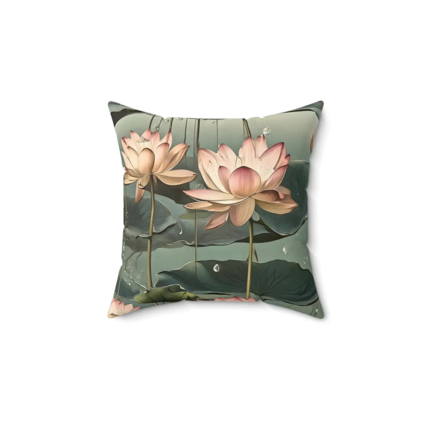 Luxurious Lotus Polyester Square Pillow - Home Decor - DipaliZ