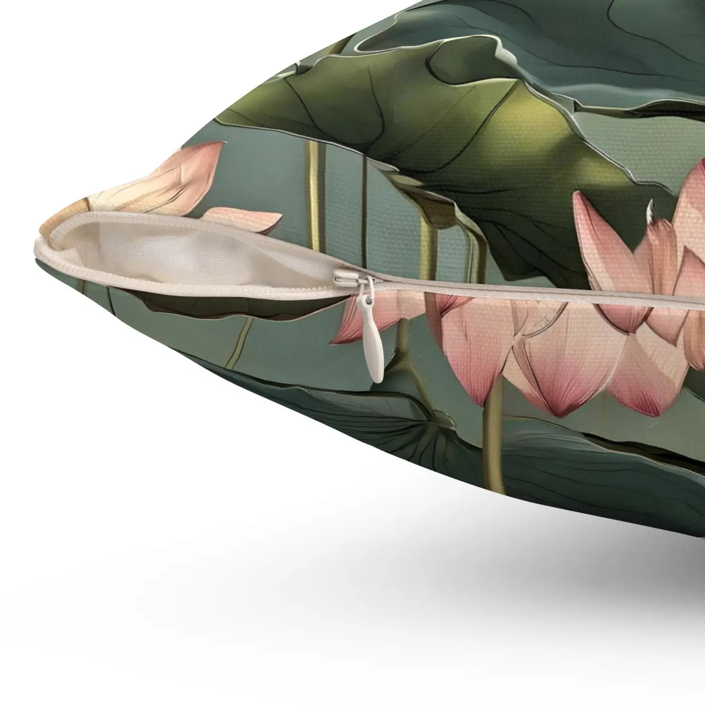 Luxurious Lotus Polyester Square Pillow - Home Decor - DipaliZ