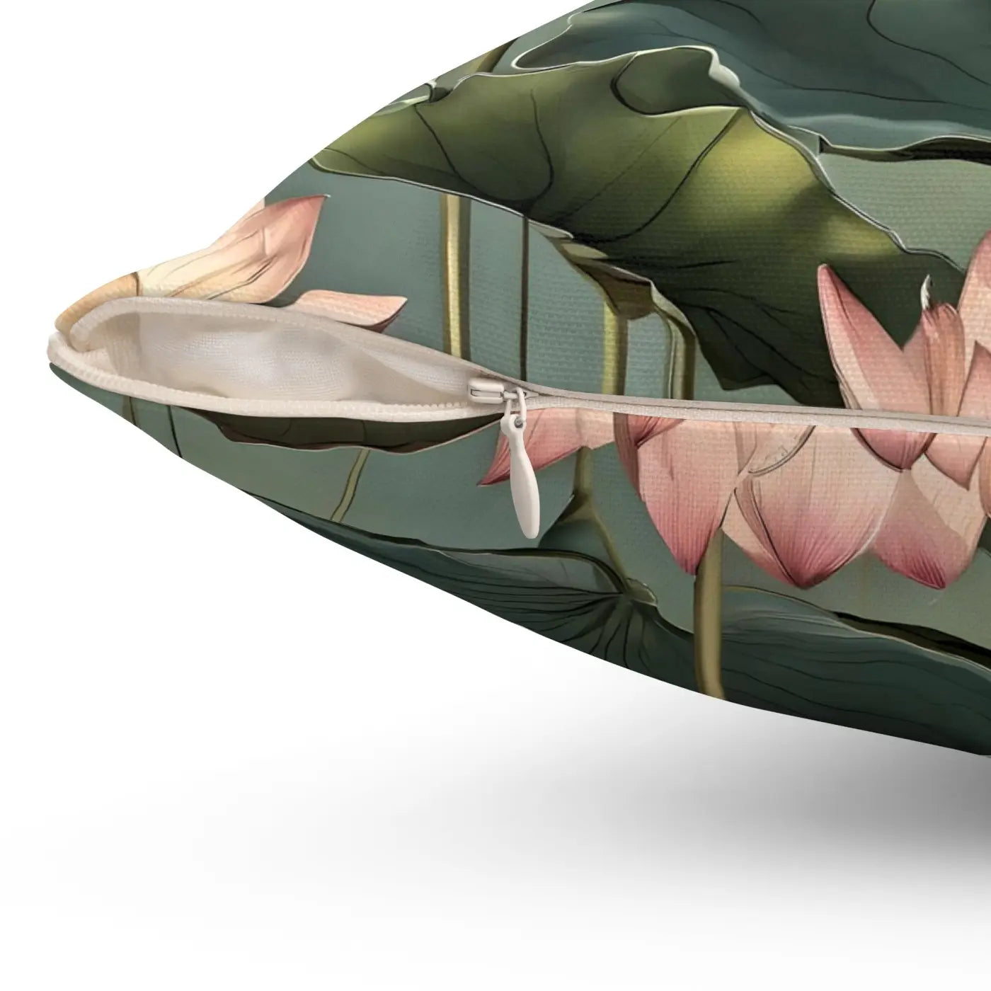 Luxurious Lotus Polyester Square Pillow - Home Decor - DipaliZ