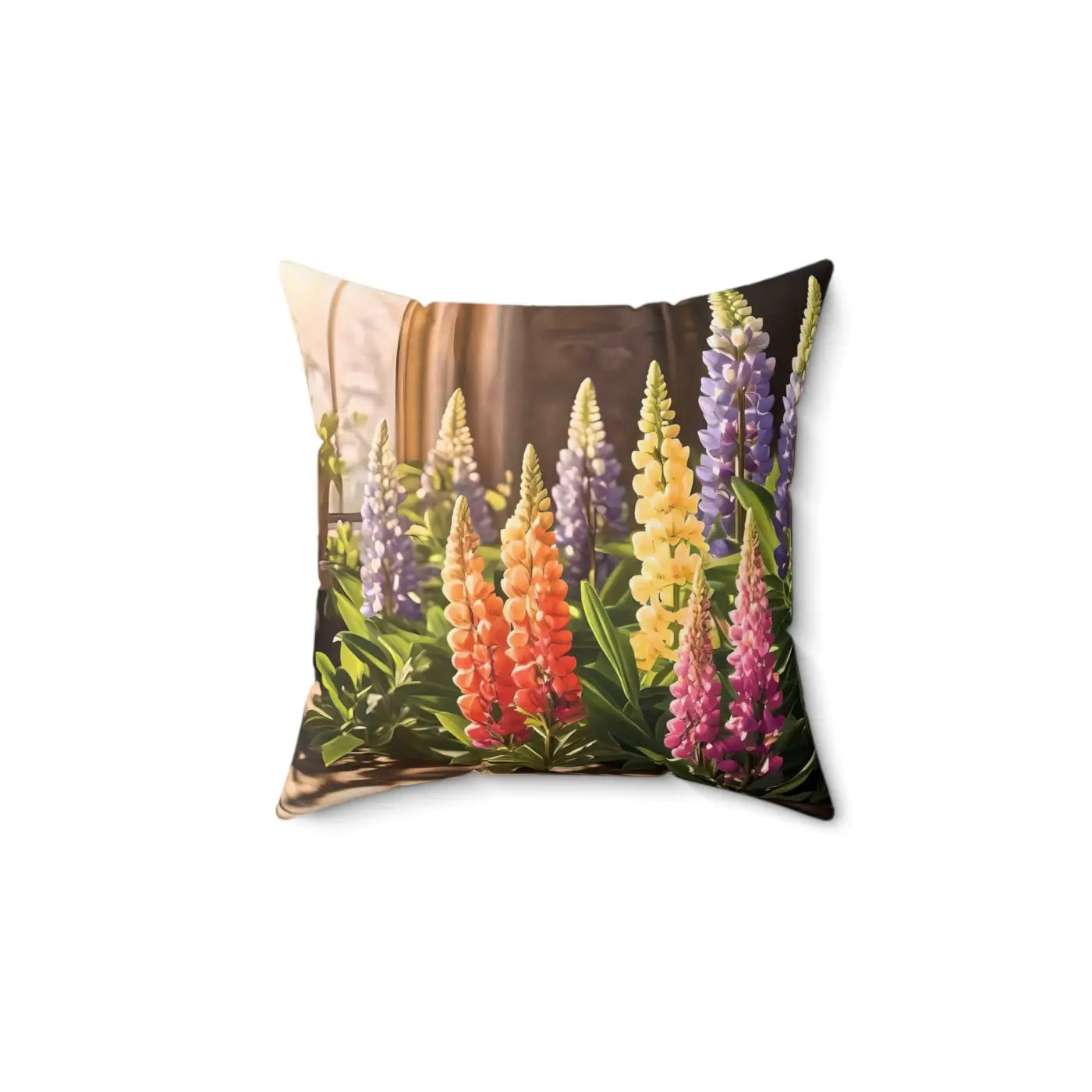 Lupin Floral Pillow - Polyester Square Pillow - DipaliZ