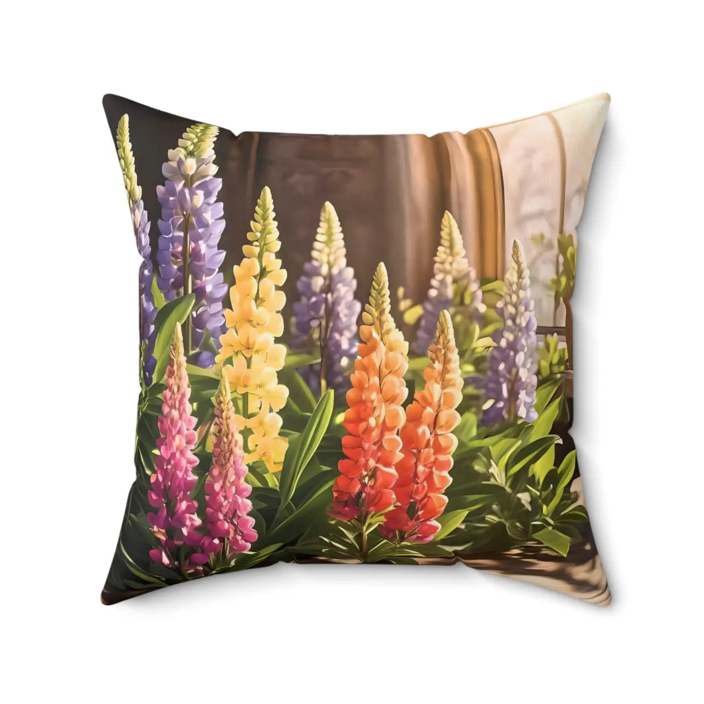 Lupin Floral Pillow - Polyester Square Pillow - DipaliZ