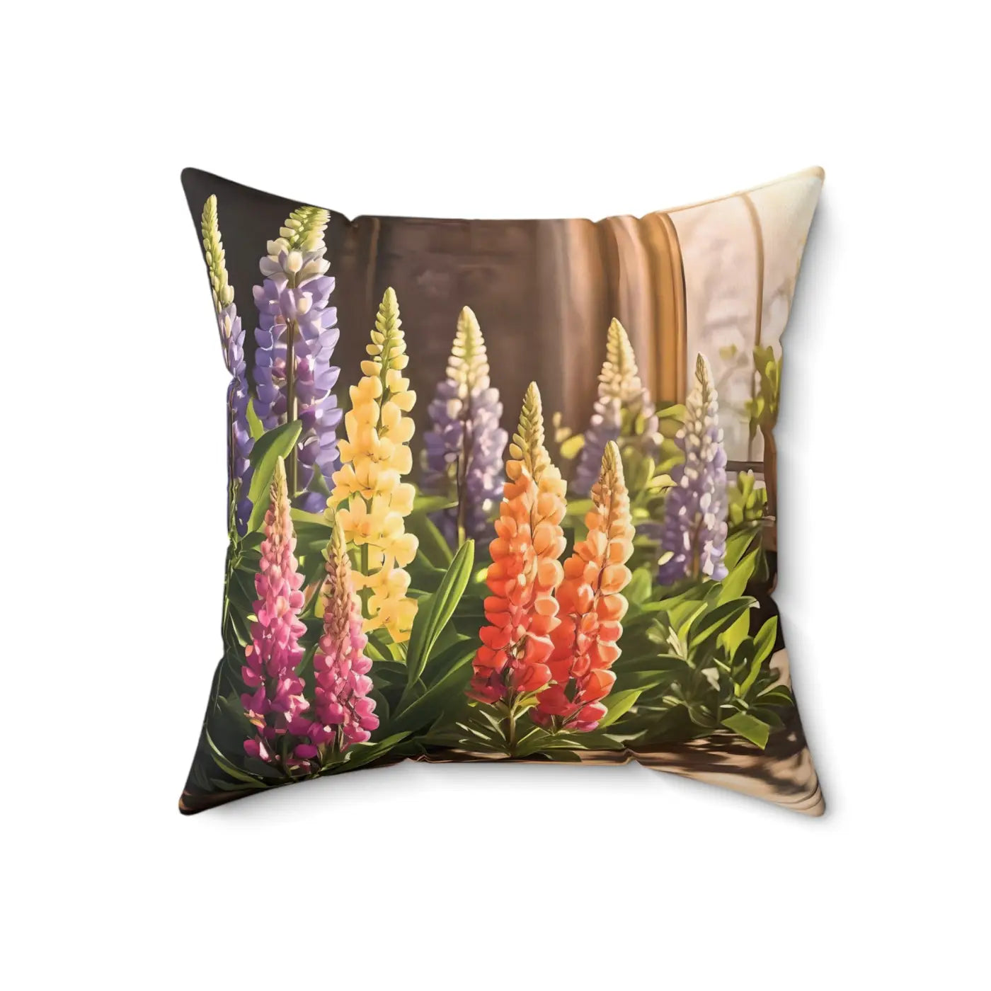 Lupin Floral Pillow - Polyester Square Pillow - DipaliZ