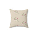 Polyester Square Pillow - Pink Flowers Design - DipaliZ