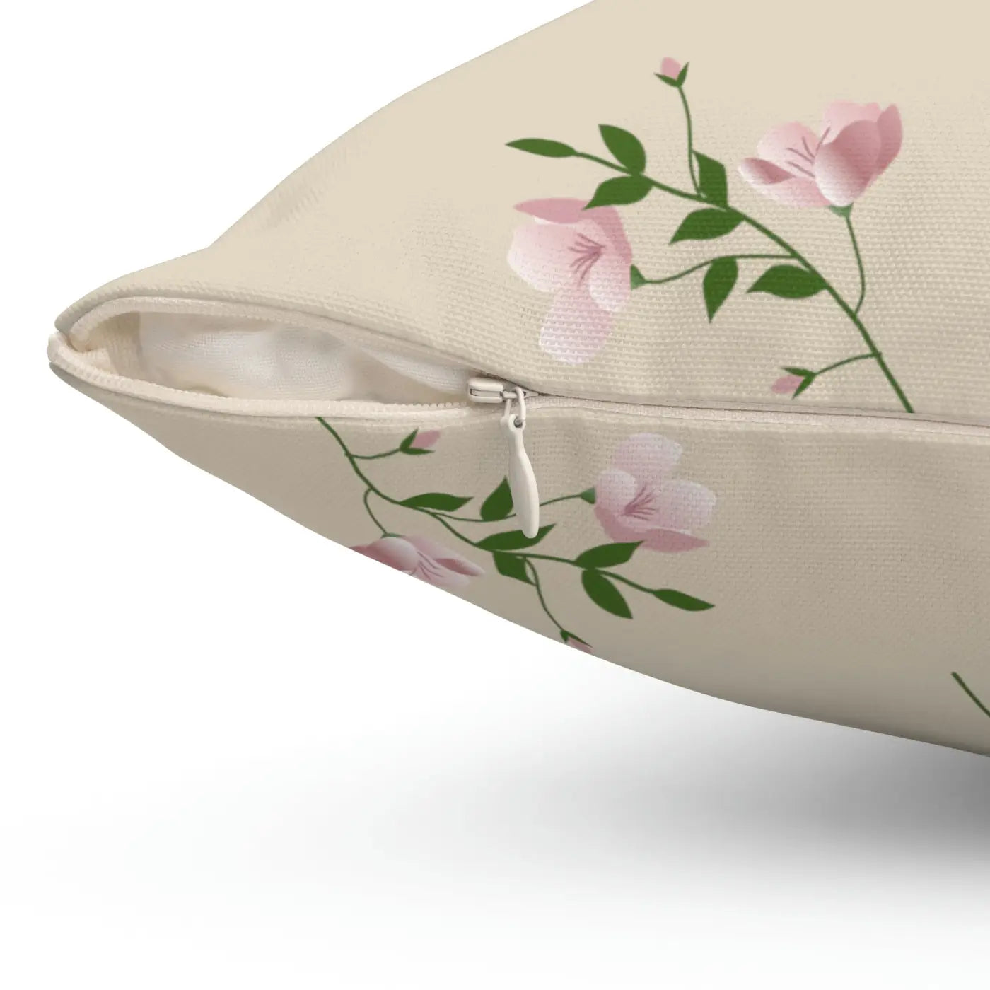 Polyester Square Pillow - Pink Flowers Design - DipaliZ