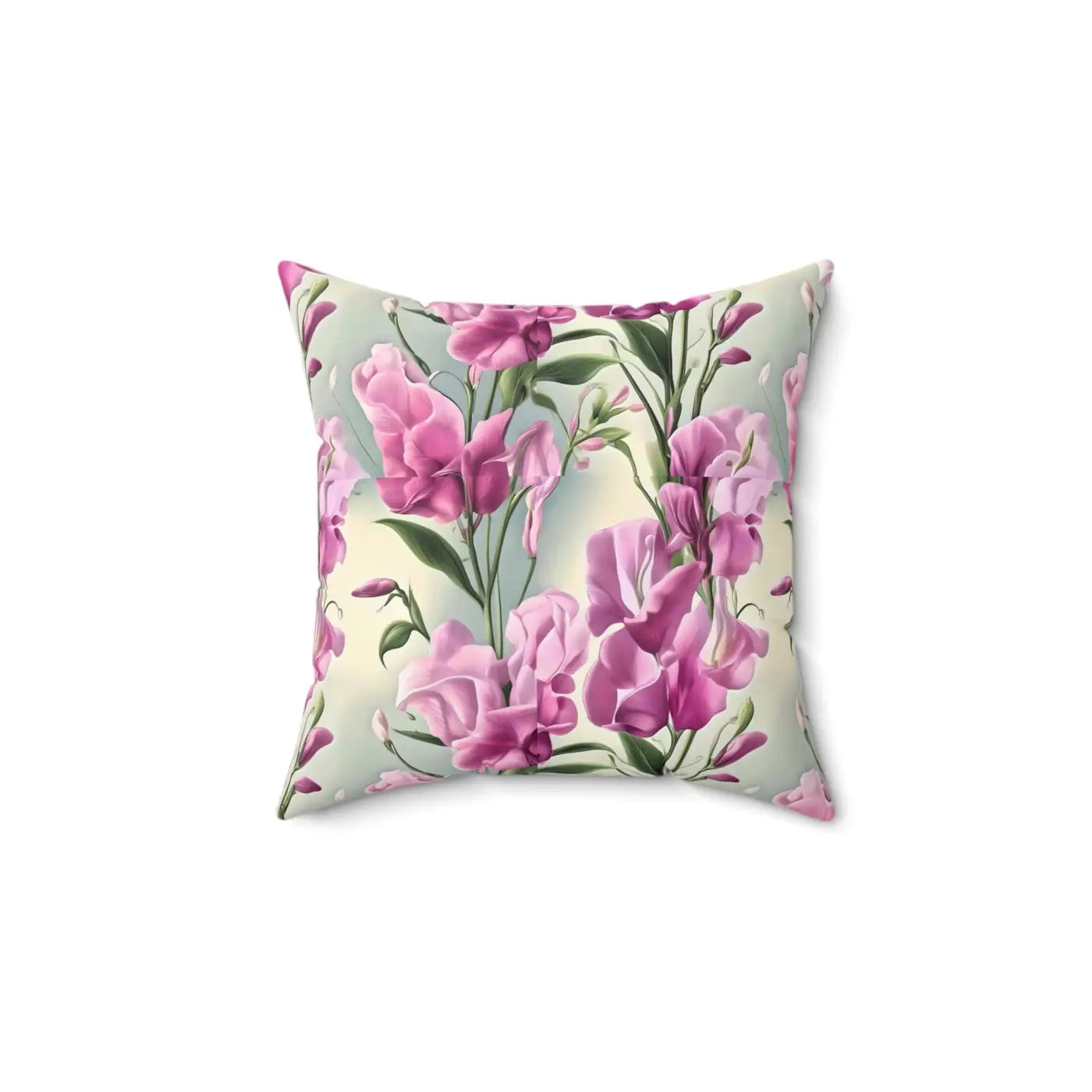 Sweet Pea Polyester Square Pillow - Cozy Home Decor - DipaliZ