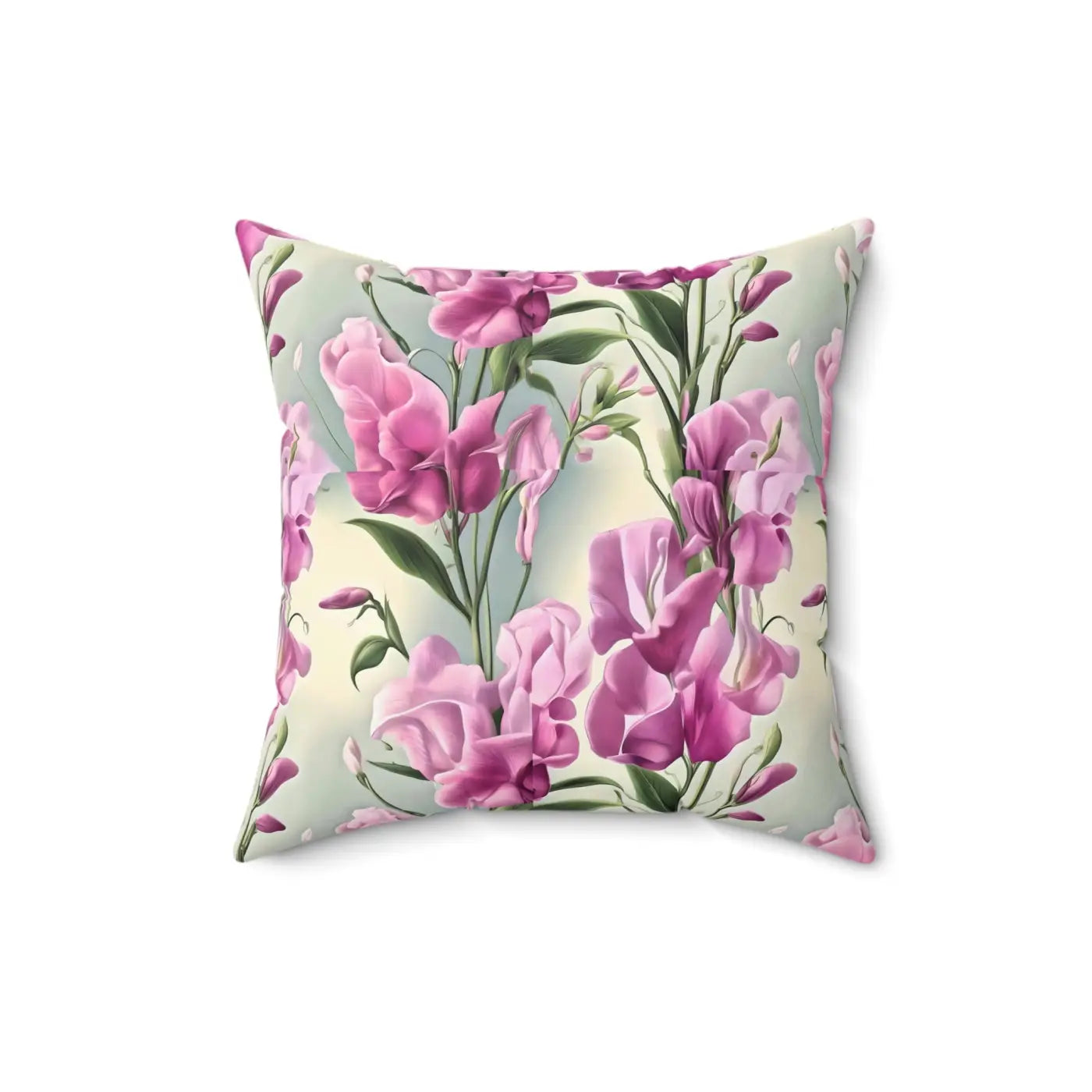 Sweet Pea Polyester Square Pillow - Cozy Home Decor - DipaliZ
