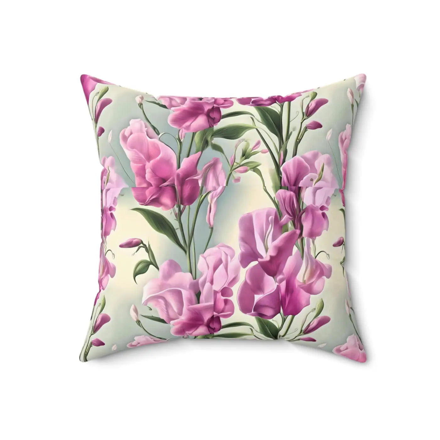 Sweet Pea Polyester Square Pillow - Cozy Home Decor - DipaliZ
