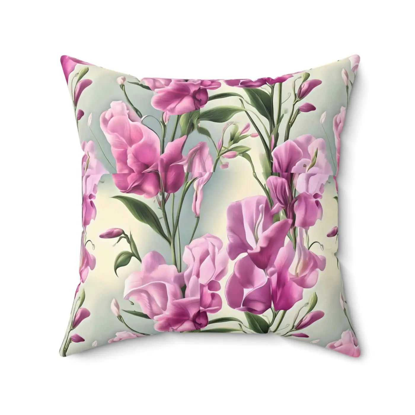 Sweet Pea Polyester Square Pillow - Cozy Home Decor - DipaliZ