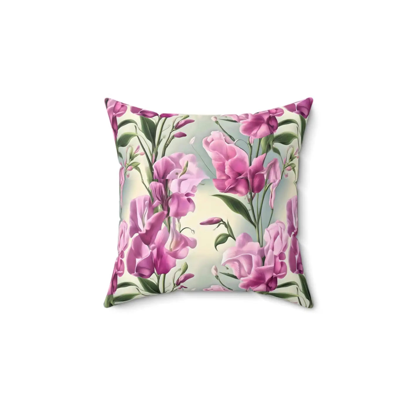 Sweet Pea Polyester Square Pillow - Cozy Home Decor - DipaliZ