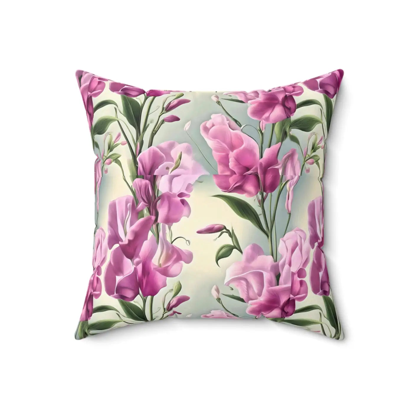 Sweet Pea Polyester Square Pillow - Cozy Home Decor - DipaliZ