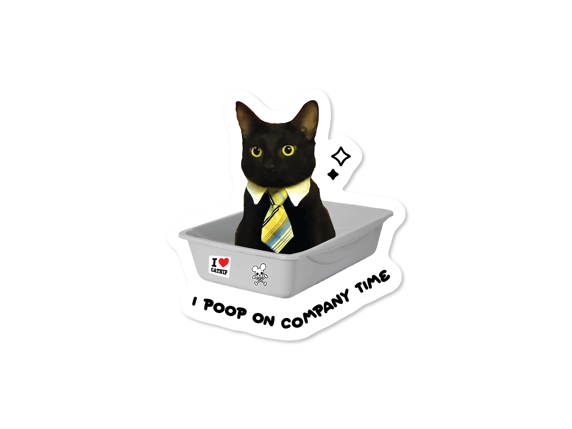 I Poop on Company Time 3" Cat Sticker