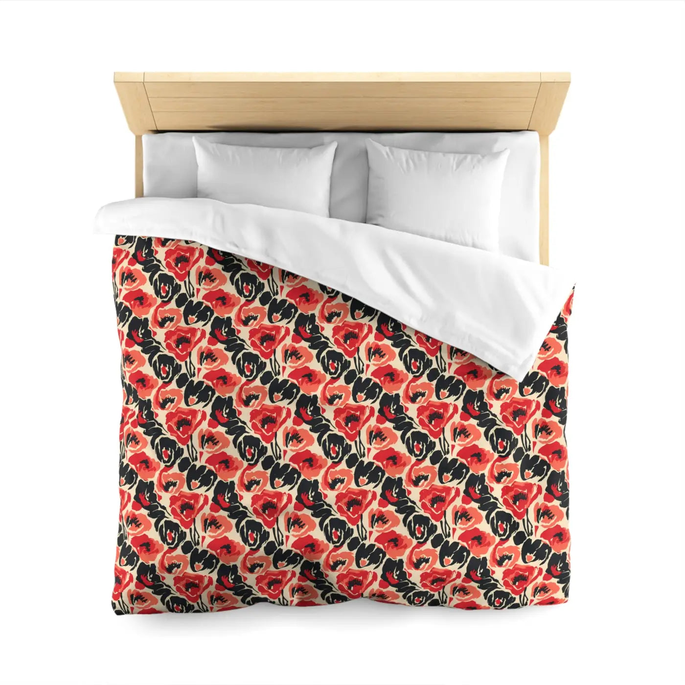 Vintage Poppy Floral Duvet Cover - Brushed Microfiber - DipaliZ