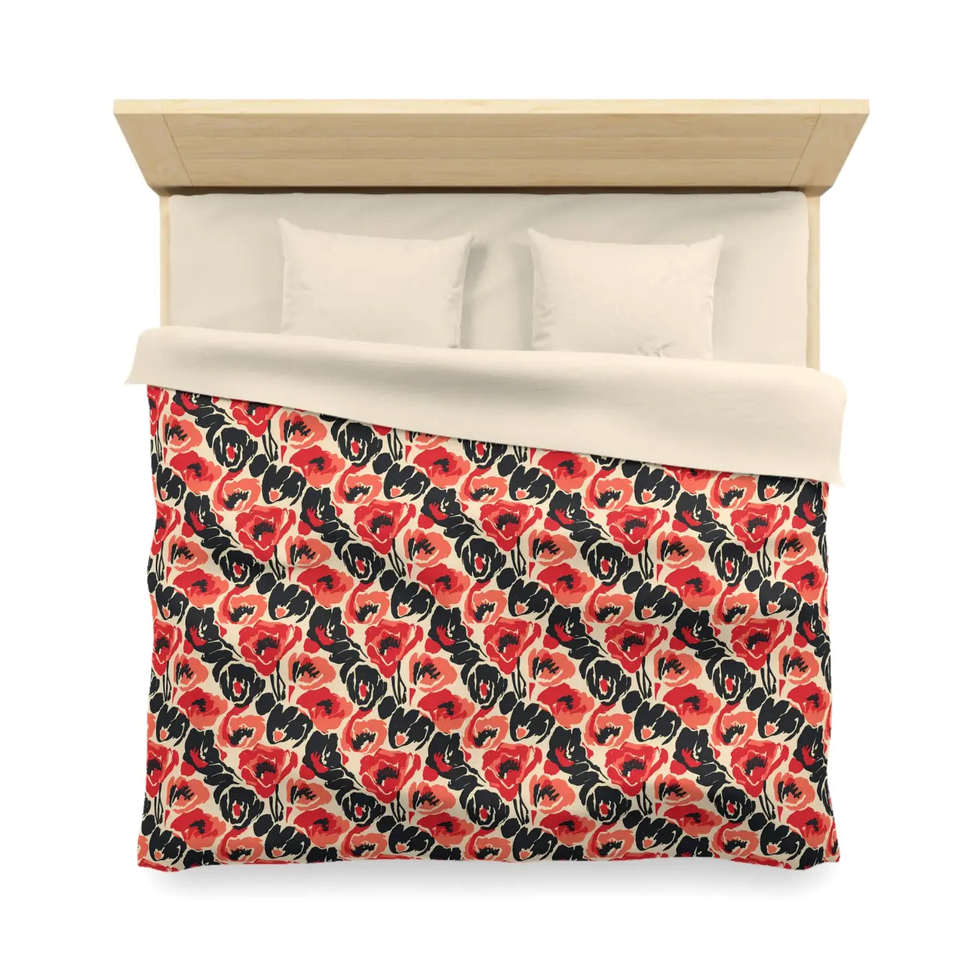 Vintage Poppy Floral Duvet Cover - Brushed Microfiber - DipaliZ