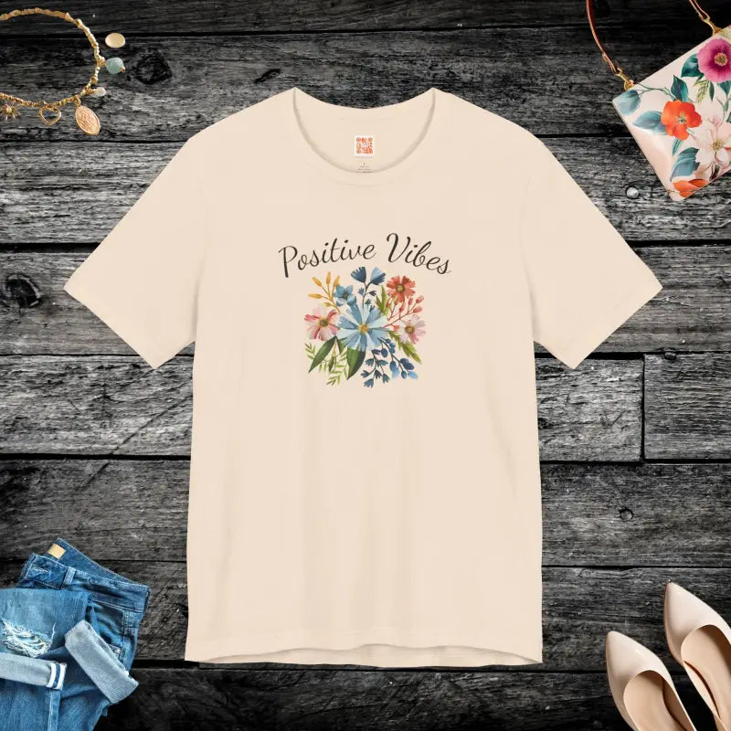 Positive Vibes Floral Tee - Unisex Short Sleeve - DipaliZ