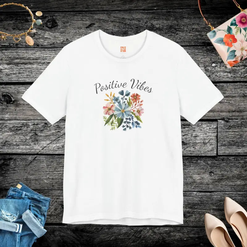 Positive Vibes Floral Tee - Unisex Short Sleeve - DipaliZ