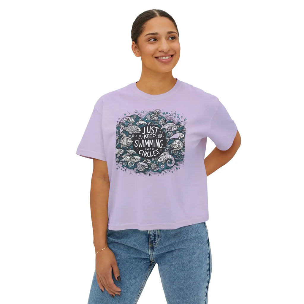 Positive Vibes Boxy Tee - Feel Good Cotton Comfort - DipaliZ