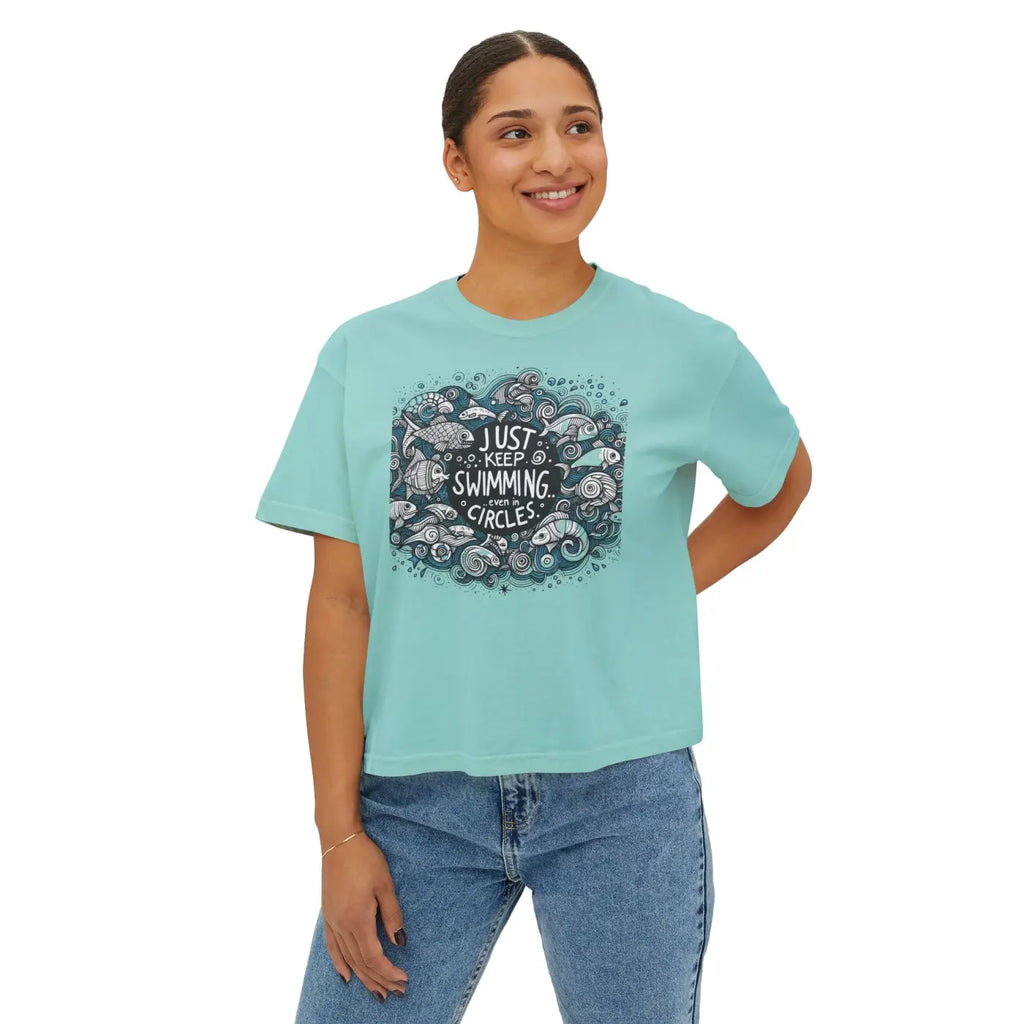 Positive Vibes Boxy Tee - Feel Good Cotton Comfort - DipaliZ