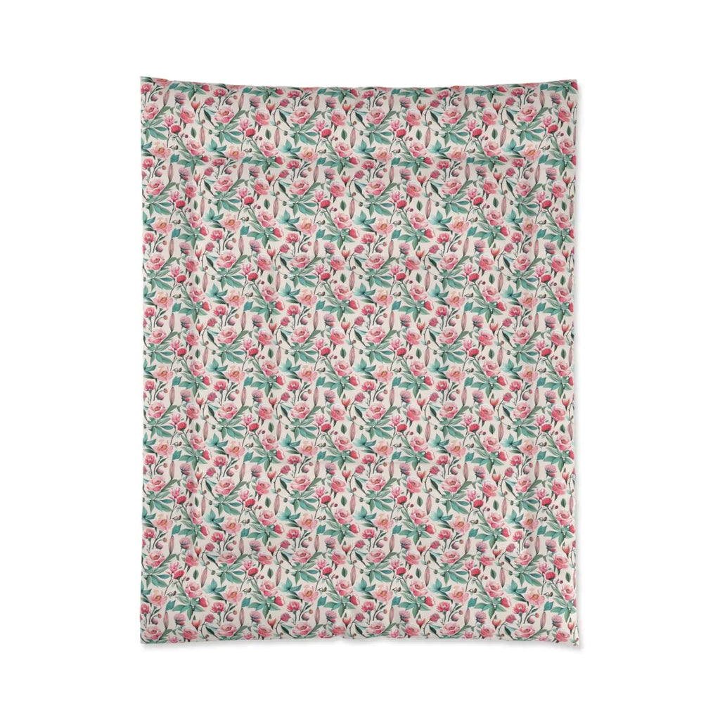 Flowers Pattern Comforter - Cozy Elegant Bedding - DipaliZ