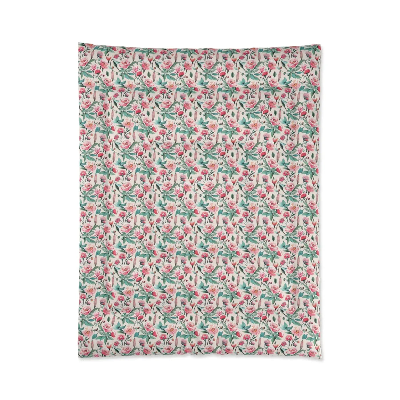 Flowers Pattern Comforter - Cozy Elegant Bedding - DipaliZ