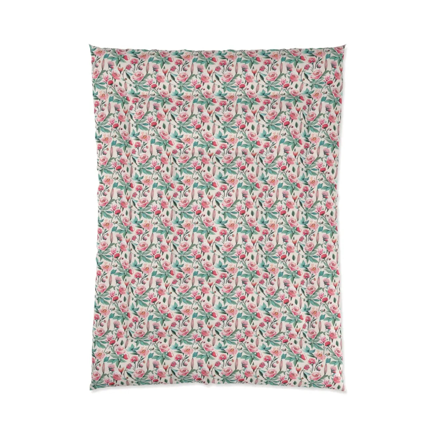 Flowers Pattern Comforter - Cozy Elegant Bedding - DipaliZ