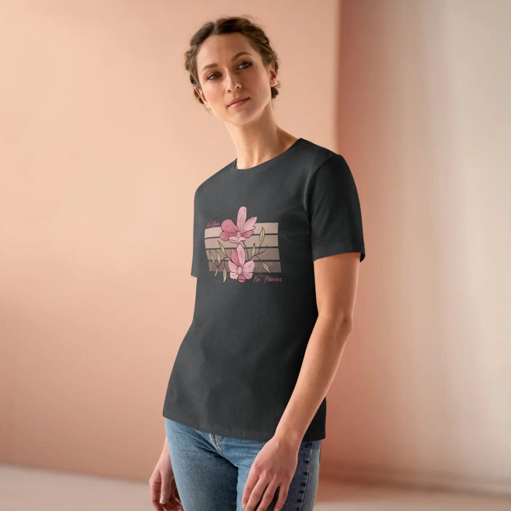 Floral Tee Women's Premium - No Rain No Flowers - DipaliZ