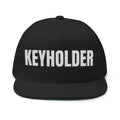 INTO: KEYHOLDER Embroidered Flat Bill Cap – Chastity Dom Hat for Bold Tops & Erotic Power Play