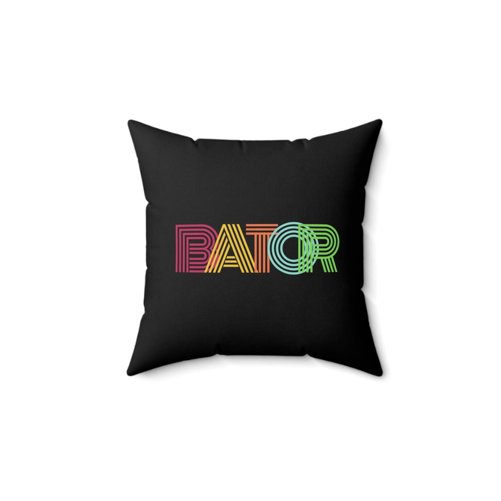 Retro Bator Spun Polyester Square Pillow