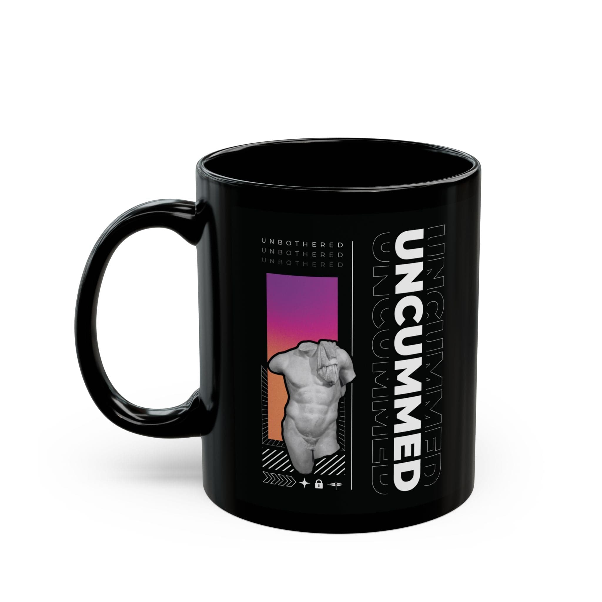 Unc*mmed & Unbothered Black Mug (11oz, 15oz) - Lockedboy Athletics by LeatherDaddy