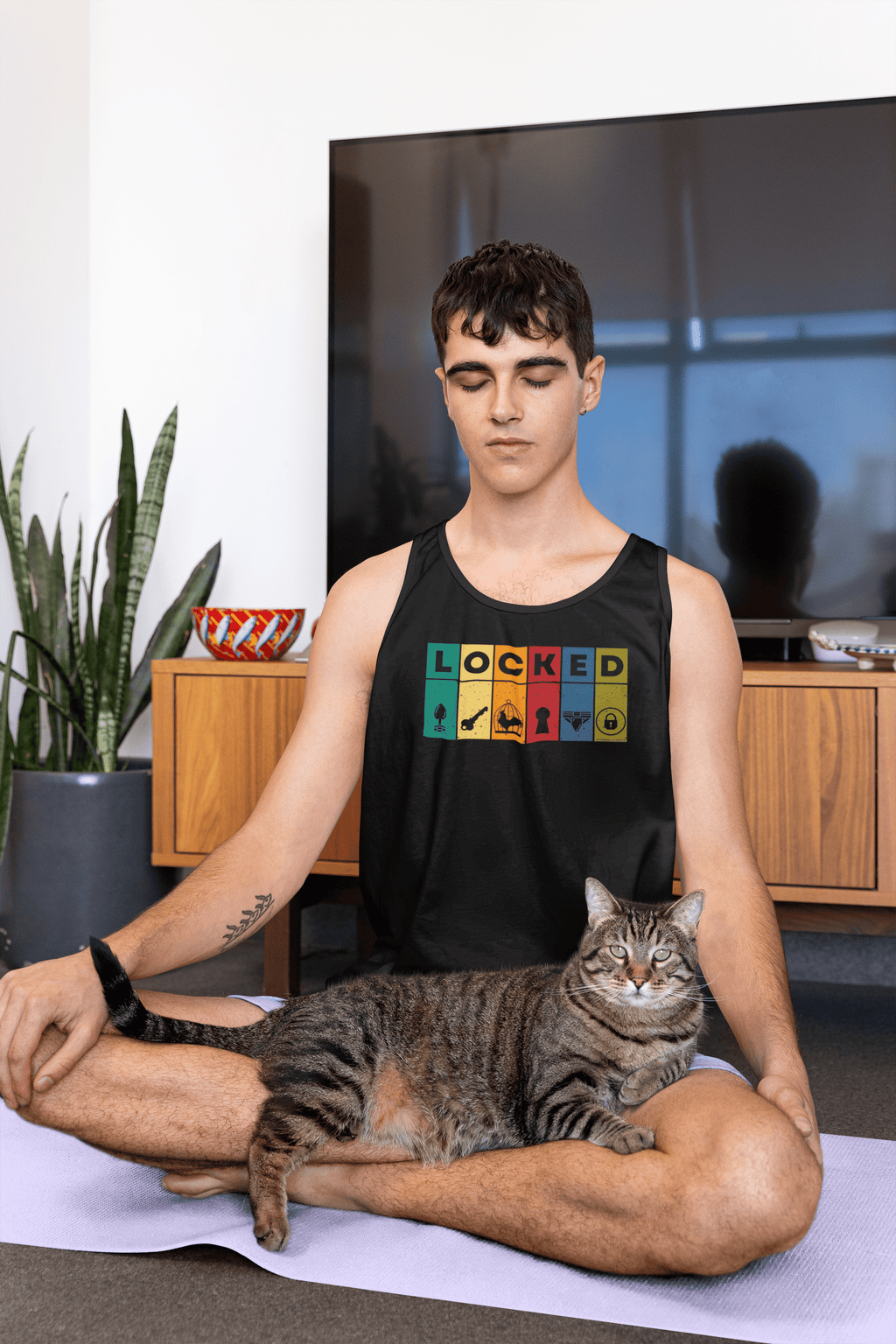 LOCKED Blocks Tank Top - LockedBoy Athletics Chastity Themed Tshirts