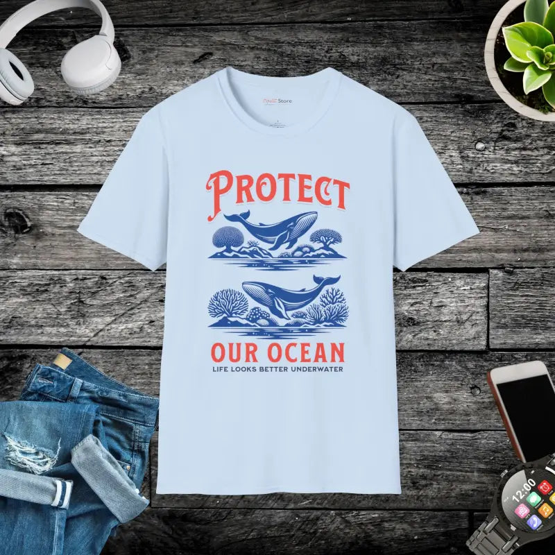 Ocean Unisex Softstyle Tee - Protect Marine Life - DipaliZ