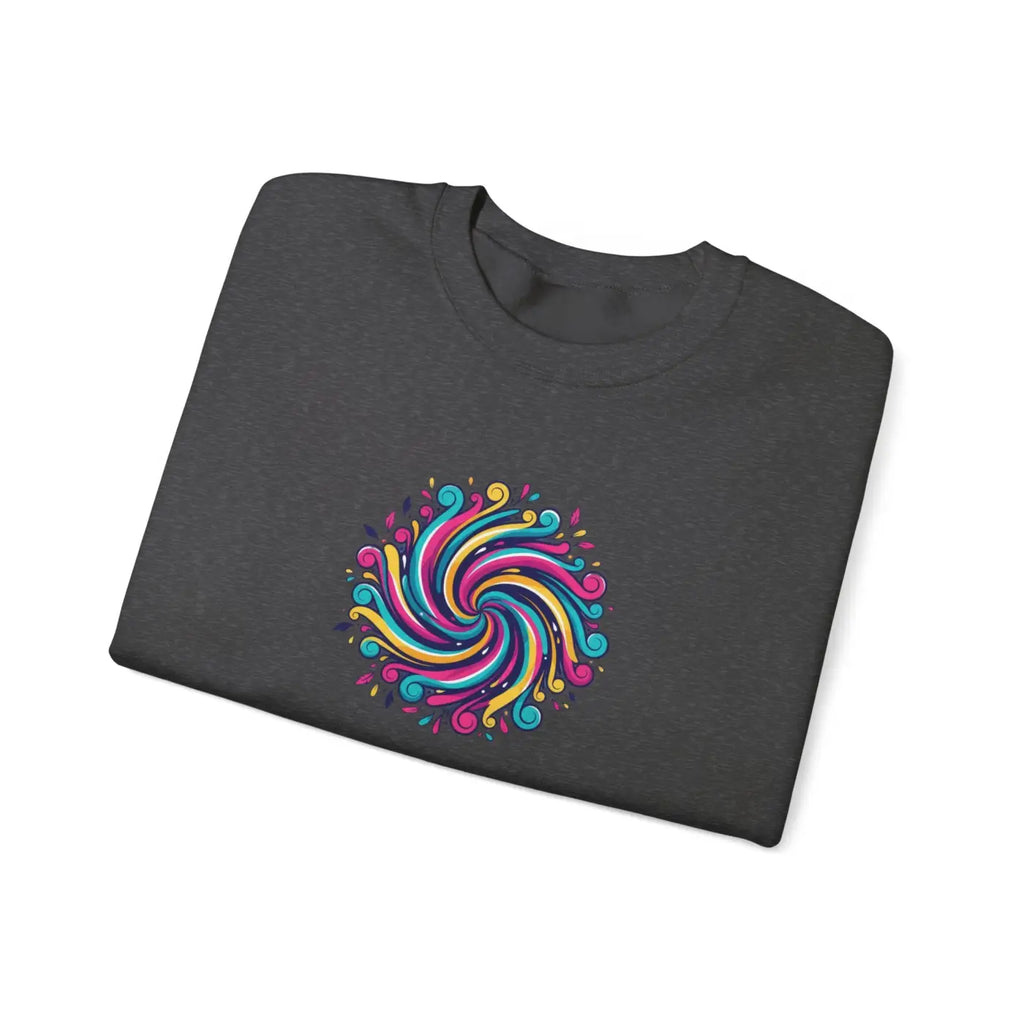Psychedelic Swirl Crewneck - Hypnotic Mandala Design - DipaliZ