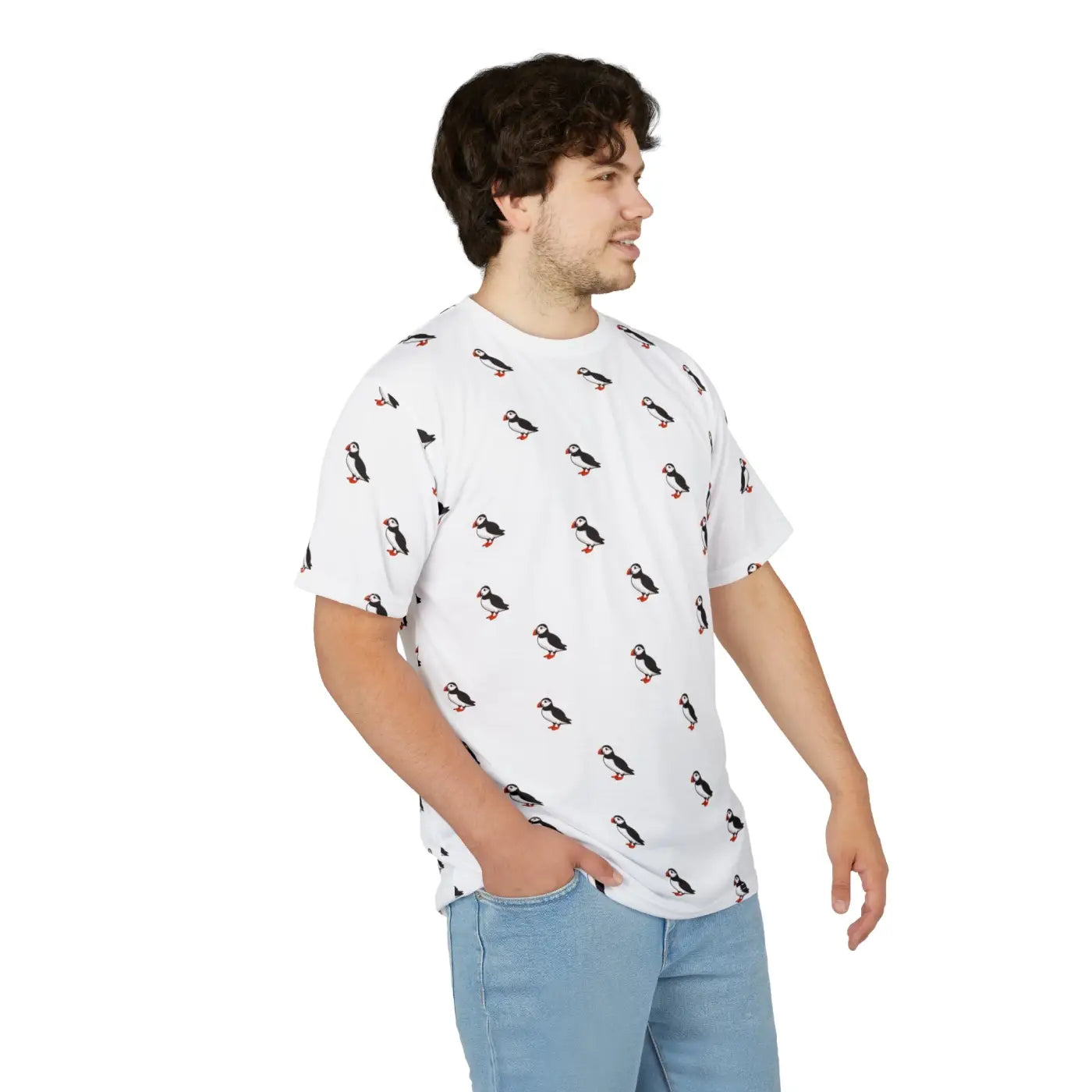 Puffin Bird Unisex Cut and Sew Tee - Globally Sourced - DipaliZ