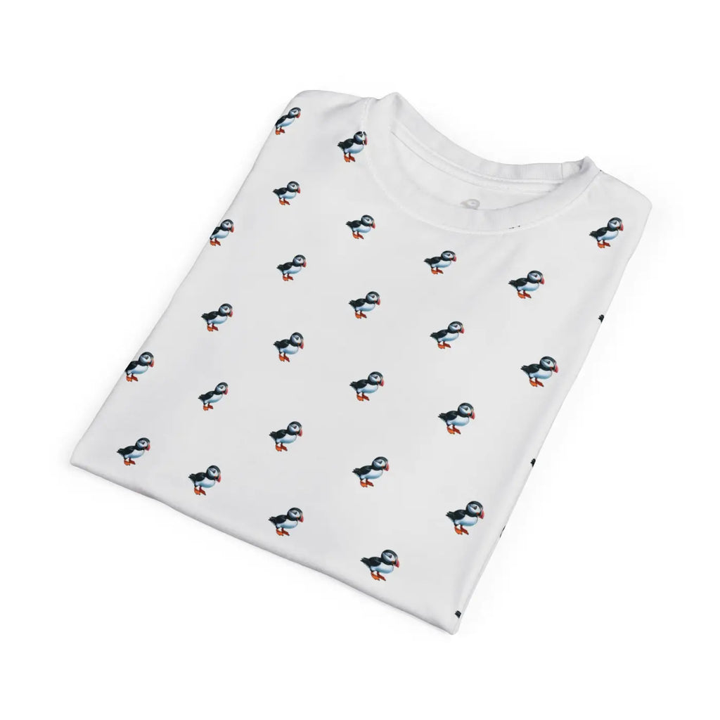Puffin Pattern Unisex Tee - Microfiber-Knit Fabric - DipaliZ