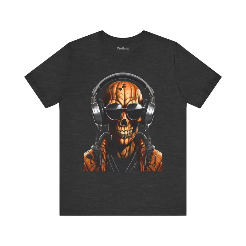 Pumpkin Skull Jersey Short Sleeve Tee - Halloween Unisex - DipaliZ