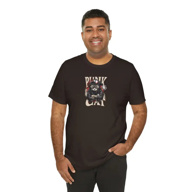 Punk Cat Unisex Tee - Soft Cotton Music Lover - DipaliZ